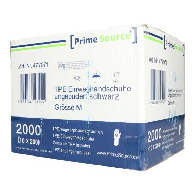 TPE-Handschuhe ungepudert, schwarz, Gr. M PrimeSource 