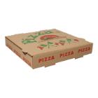 Pizzakarton Francia 24 cm x 24 cm x 4 cm braun Neutraldruck Fahne Produktbild
