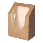 Wrap cup craft PE 90 mm x 50 mm x 121 mm square brown with window product photo
