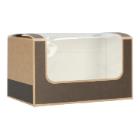 Sandwichbox cardboard-PLA 125 mm x 77 mm x 72 mm brown with window product photo