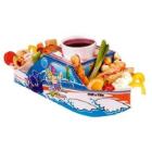 Snack tray craft 320 mm x 120 mm 3 compartment Boat combo meal carrier product photo