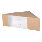 Sandwichbox cardboard-PLA 123 mm x 52 mm x 123 mm brown with window product photo