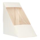 Sandwichbox Karton-PLA 123 mm x 72 mm x 123 mm weiss mit Sichtfenster Produktbild