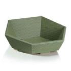 Pr&auml;sentkorb Wellpappe 27 cm x 29 cm x 10,5 cm hexagonal  oliv Produktbild