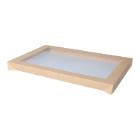 Deckel Wellpappe 364 mm x 255 mm x 30 mm braun mit PLA-Fenster zu Transportkarto Produktbild