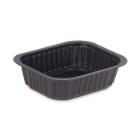 PP-Schale 137 mm x 114 mm x 35 mm 350 ml ungeteilt schwarz Produktbild