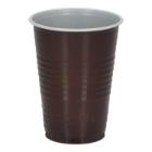 Automatenbecher PS &Oslash; 70,3 mm x 91 mm 180 ml braun-weiss quergeriffelt Produktbild