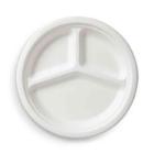 Bagasse-Teller &Oslash; 26 cm 3-geteilt weiss ecoecho Produktbild