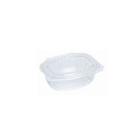 salad box 500 ml oval with hinge lid transp rPET 160,2 mm x 130,4 mm x 63,3 mm product photo