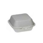 Bagasse Men&uuml;schale 227 mm x 178 mm x 45 mm 2-geteilt 550+340ml weiss Produktbild