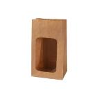 Craftpaper block bottom bag 9.5 cm x 6 cm x 18 cm brown with PLA window product photo