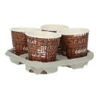 Wood pulp drinking cup tray for 4 cups product photo