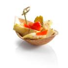 Palmblatt Dip-Sch&auml;lchen 11,5 cm x 6 cm x 2 cm braun Produktbild