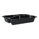 CPET-Men&uuml;schale 227 mm x 178 mm x 43 mm 3-geteilt schwarz 545+280+200 ml Produktbild