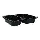 CPET-Men&uuml;schale 227 mm x 178 mm x 43 mm 2-geteilt schwarz 610+455 ml Produktbild