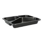 PP-Men&uuml;schale 227 mm x 178 mm x 32 mm 3-geteilt schwarz 350+250+150 ml Produktbild
