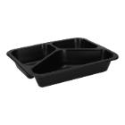 PP-Men&uuml;schale 227 mm x 178 mm x 40 mm 3-geteilt schwarz 400+300+200 ml Produktbild