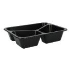 PP-Men&uuml;schale 227 mm x 178 mm x 50 mm 3-geteilt schwarz 500+350+200 ml Produktbild