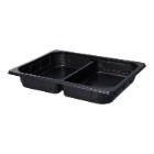 PP-Schale 1/2 GN 325 mm x 265 mm x 50 mm 2-geteilt schwarz 1200+1200 ml Produktbild