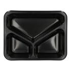 Mehrweg-Men&uuml;schale 227 mm x 178 mm x 50 mm 3-geteilt 215+300+580ml schwarz Produktbild