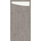 Bestecktasche Sacchetto 11,5 cm x 23 cm Grau + Serviette Dunisoft 1-lagig weiss Produktbild