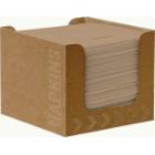 Serviette Bio Dunisoft 20 cm x 20 cm 1-lagig 1/4 Falz braun in Spenderbox braun Produktbild