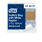 Pochette 6 cm x 19.5 cm nature + napkin 2-ply white Tork Advanced product photo