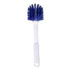 dish brush with long handle 230 mm x 75 mm x 60 mm oval blue soft bristles product photo