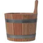Holz-Aufgu&szlig;eimer &Oslash; 25 cm x 20 cm 5L braun mit 10cm Handgriff Produktbild