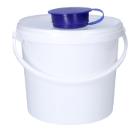 Spender-Eimer &Oslash; 24,5 cm x 22 cm 5,7L weiss mit Deckel blau f&uuml;r Reinigungst&uuml;cher Produktbild