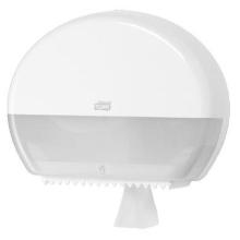 Dispenser toiletpapir Tork jumbo mini T2 hvid plast product photo