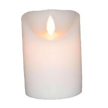LED bloklys Ø75xH100mm Paraffin med bevægelig flamme Hvid product photo