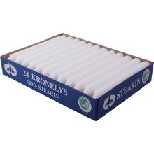 Kronelys Ø22x200 mm Brændetid 7 timer Ren Stearin Svanemærket Hvid product photo