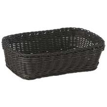 Brødkurv Rektangulær 31x21xH9 cm kraftig plastflet PP Sort product photo