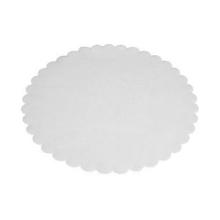 Fadpapir 22 cm rund præget hvid product photo