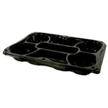 Plastbakke 7 rum med løst låg 350x240 mm APET sort product photo