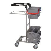 Rengøringsvogn Lille Ergo med 2x6 ltr spand drypspand og 110 ltr affaldsstativ product photo