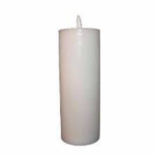 LED bloklys 7.5x15 cm med 3D flamme Hvid product photo