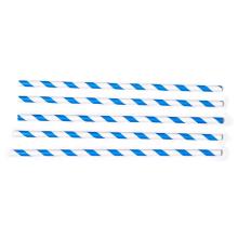 Sugerør Ø6x200 mm uden knæk Bionedbrydelig Papir Blåstribet product photo