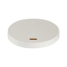 Låg rundt fladt pap/pe med drikkehul til kaffebæger Ø80 mm Hvid product photo