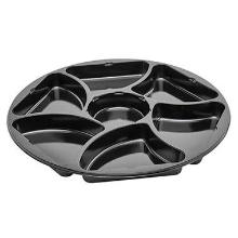 Plastbakke C0321-7A Ø320x25 mm 7-rum CPET rund sort til tapas product photo