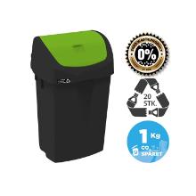 Affaldsbeholder Nordic Recycle 15 ltr Sort grøn vippelåg product photo