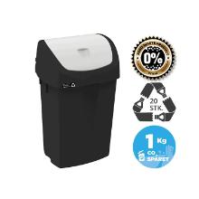 Affaldsbeholder Nordic Recycle 15 ltr Sort hvid vippelåg product photo
