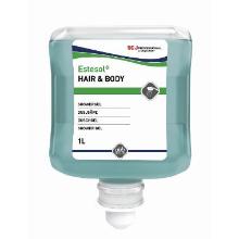 Cremesæbe Estesol Hair and Body blå med parfume blomstermærket 6x1 ltr product photo