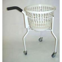 Vaskerivogn rund med håndtag 3-hjul Hvid kurv H80 cm product photo