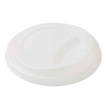 Plastlåg Ø90 mm høj CPLA naturhvid bionedbrydelig til kaffebæger product photo