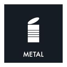 Piktogram Metal 120x120 mm Hvid uden baggrund product photo