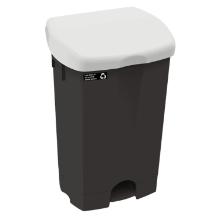 Affaldsspand 25 ltr 250x320x495mm med pedal og hvidt vippelåg sort product photo