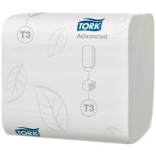 Toiletpapir Tork Advanced T3 i ark 2-lag 11x9,5 cm 242 ark FSC Hvid i Bulk product photo