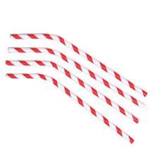 Sugerør Ø6x245 mm med knæk Bionedbrydelig Papir Rødstribet product photo
